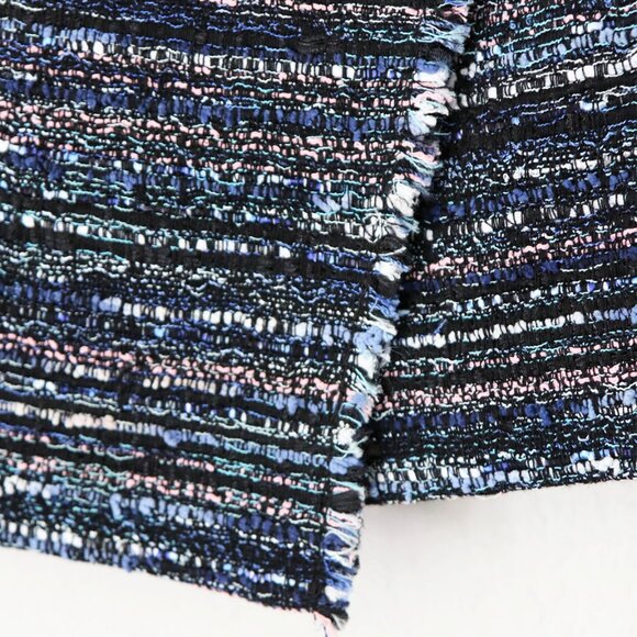 Diane Von Furstenberg DVF Austyn Black Indigo Camellia Tweed Faux Wrap Skirt 2 - Picture 13 of 16